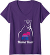 LGBT Bisexual Pride Mama Bear Designs Co. Womens LGBT Bisexual Pride Mama Bear Bi V-Neck T-Shirt - Purple