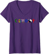 Bear In The Cloud Womens Coexist V-Neck T-Shirt - Purple