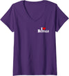 LOVE OF BUFFALO HEART CITY APPAREL Women's I Love Heart Buffalo NY V-Neck T-Shirt - Purple