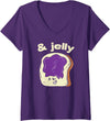 Funny Halloween Lazy Costume Party Women's Halloween Jelly Bread Shirt Couple Matching Costume V-Neck T-Shirt - Purple
