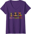Yorkie Christmas Halloween Thanksgiving Dog Happy HalloThanksMas Yorkie, Yorkshire Terrier Holiday V-Neck T-Shirt - Purple