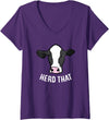 Cute Cow Animal Gifts Womens Funny Cow Farming Gift For Cow Farmer Herd That V-Neck T-Shirt - Purple