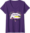 LGBT Non Binary Pride Shirt Mom Mama Bear for Moms Womens LGBTQ Mama Bear Non Binary Gay Equal Rights Rainbow V-Neck T-Shirt - Purple