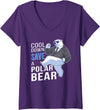Polar Bear Apparel Women's Save The Polar Bear Cool Arctic Lover V-Neck T-Shirt - Purple