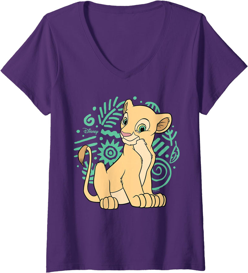 Disney Womens The Lion King - Nala V-Neck T-Shirt - Purple