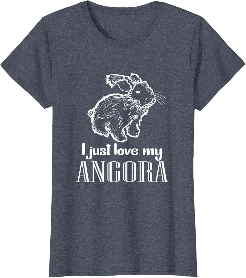 I Just Love My Angora Rabbit Bunny Rabbit T-Shirt in Heather Blue