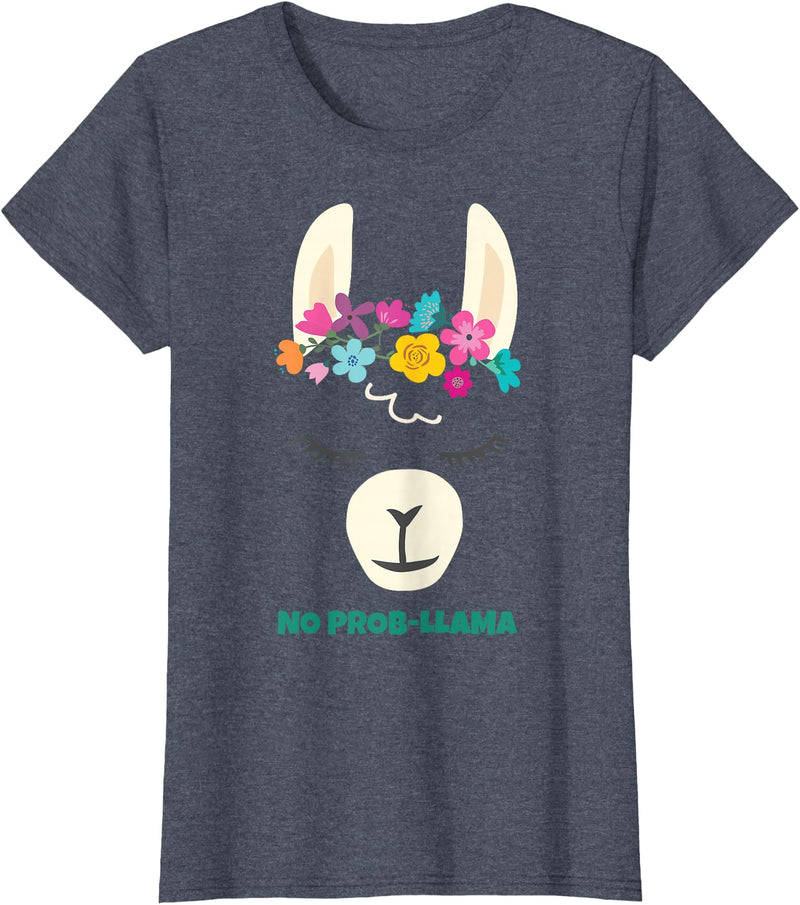 Llama Shirts & Alpaca Gifts No Prob Llama Christmas Women Kids Girls Birthday T-Shirt - Heather Blue