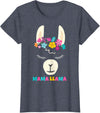 Llama Shirts & Alpaca Gifts Mama Llama Mom Christmas Birthday Mothers Day T-Shirt - Heather Blue