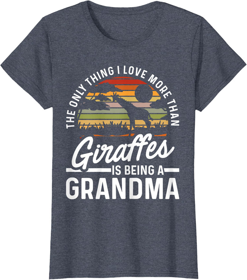Giraffes Outfits For Grandmas Giraffe Grandma T-Shirt - Heather Blue