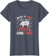 Pig Lovers Gifts and Apparel Just A Girl Who Loves Jesus and Pigs Pig Lover Christian T-Shirt - Heather Blue