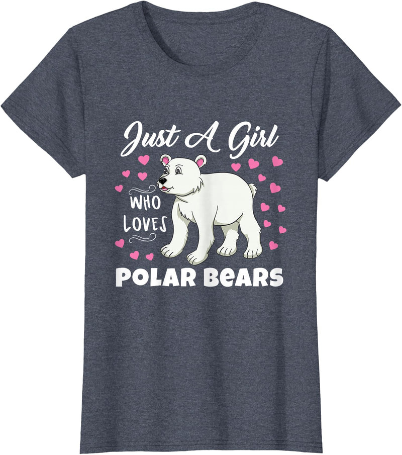 Hiking Lover Design Just A Girl Who Loves Polar Bears T-Shirt - Heather Blue