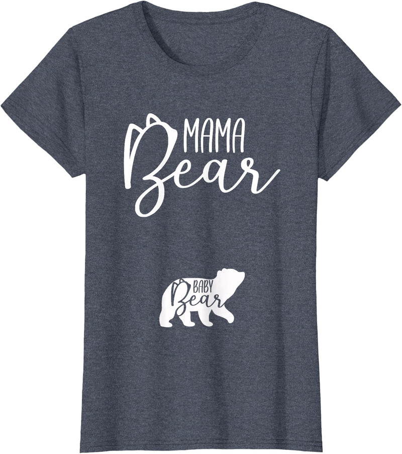 Awesome Matching Family Outfits Baby Bear - Mama Mommy New Mom Pregnancy Announcement Gift T-Shirt - Heather Blue