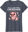 Pig Lover Shirts For Men Women Kids Just A Girl Who Loves Pigs Cute Hog Swine Toddler Girls Kids T-Shirt - Heather Blue