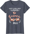 Guinea Pig Love Just a Girl Who Loves Guinea Pigs Funny Animal T-Shirt - Heather Blue