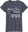 TourisTeez for Mama Bear Women Police Flag Womens MAMA BEAR | Police Flag Womens Police Mom Gift T-Shirt - Heather Blue