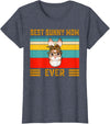 Best Bunny Mom Ever Leopard Print Rabbit Bandana T-Shirt in Heather Blue
