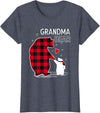 Papa & Mama Bear Outfit Grandma Bear Christmas Pajama Red Buffalo Plaid T-Shirt - Heather Blue