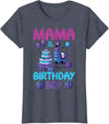 Birthday Party Shirts For Men Women Kids Mama of Birthday Boy Llama Pinata Party Family Match Women T-Shirt - Heather Blue