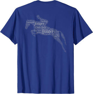 Horse Lovers T-Shirts and Gifts Hunter Jumper Equestrian T-Shirt Black Unisex-Adults Classic Fit Short Sleeve Crew Neck T-Shirt S - Royal Blue