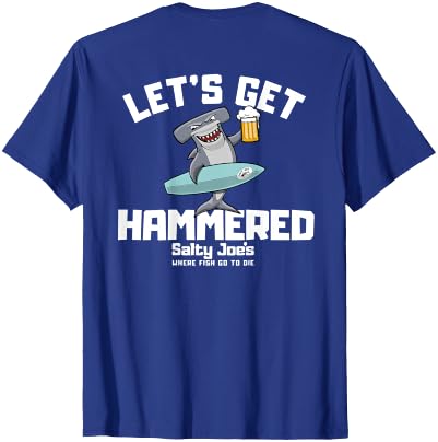 SALTY JOES Salty Joe's - Let's Get Hammered Lightweight, Graphic T-Shirt - size chart