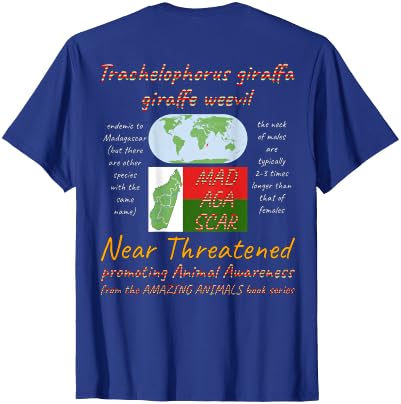 ETCreations Giraffe Weevil T-Shirt - size chart