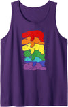 Cute LGBTQ Polar Bear Costume For Men Women Funny LGBT Polar Bear Rainbow Lesbian Gay Pride Womens Mens Tank Top - Purple