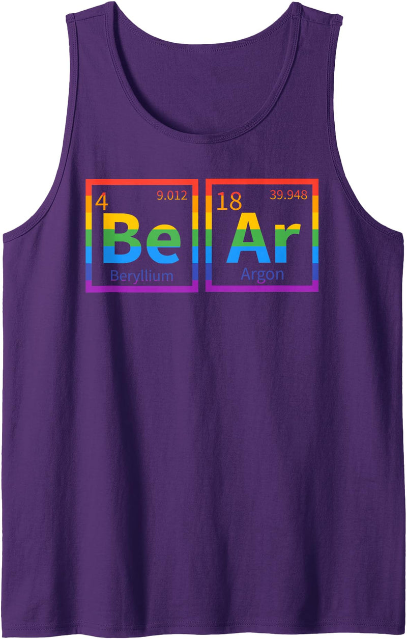 Bear Periodic Table Gay Bear Pride Rainbow LGBT Mens Bear Periodic Table Gay Bear LGBT Pride Rainbow For Gay Bear Tank Top - Purple