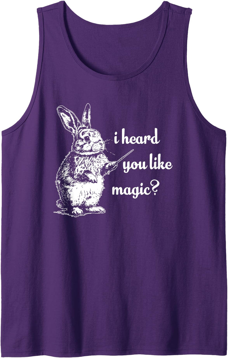Cute Rabbit Lover Bunny Graphic Tank Top (Navy Blue) in Purple