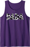 Funny Western Cow Dad Dada Cow Fathers Day Shirts Dada Cow Print Cow Pattern Cow Dad Father's Day Daddy Cow Tank Top - Purple