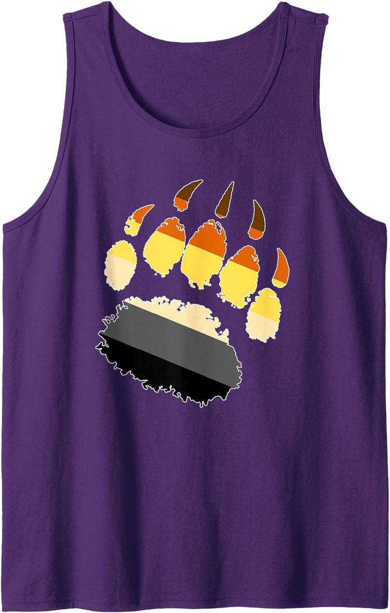 LGBTQ Bear Flag Gay Pride Gift For Men LGBTQ - Hairy Bear Pride Gay Bear Paw Pride Parade Tank Top - Purple