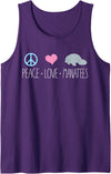 Sea Cows Tees Cute Manatee Design, Peace Love Manatees Chubby Sea Cow Gift Tank Top - Purple