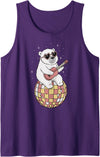 DiscoballAxis1 Funny Polar Bear Disco Dancing Ball Groovy Retro 80s Costume Tank Top - Purple