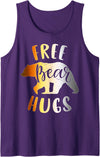 Bear Gay Pride by Content Design Studio Mens Bear Community, Free Bear Hugs, Funny Gay Bear Pride Tank Top - Purple