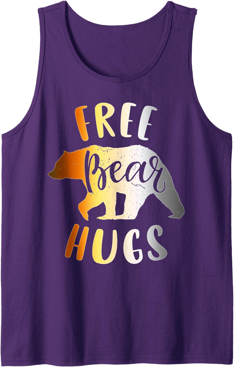 Bear Gay Pride by Content Design Studio Mens Bear Community, Free Bear Hugs, Funny Gay Bear Pride Tank Top - Purple