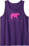 Mama Bear Shirt Cute Mothers Day Gift Pink Tank Top - Purple