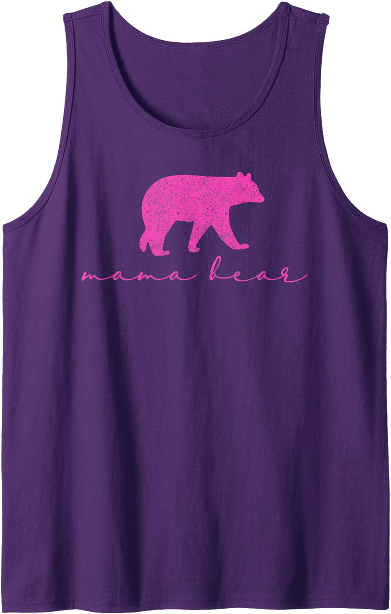 Mama Bear Shirt Cute Mothers Day Gift Pink Tank Top - Purple