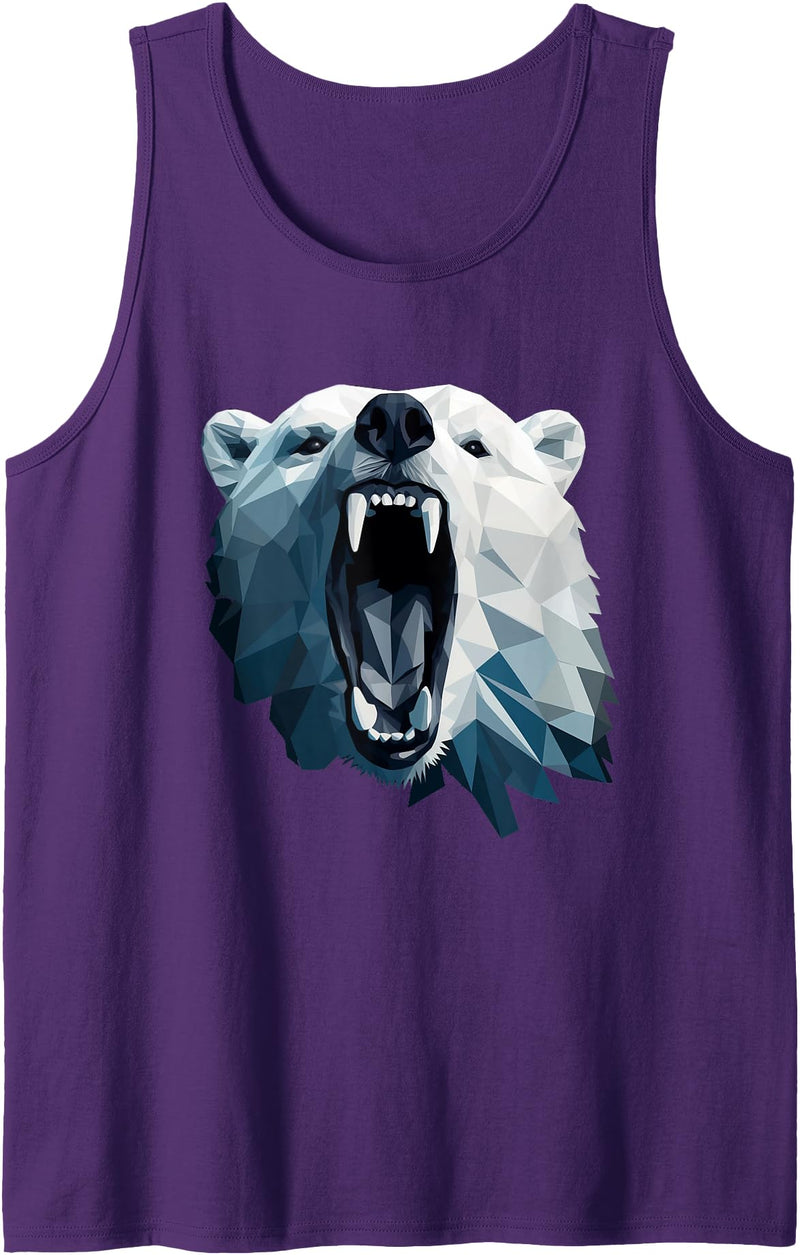 Crowed polar bear Apparel Geometric Style Polar Bear Tank Top - Purple