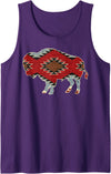Country Girl Big Ray Designs Arizona Buffalo Aztec Indian Southwestern Pattern Vintage Tank Top - Purple