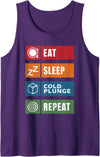 Polar Bear Plunge Cold Plunge Tub Accessories Eat Sleep Cold Plunge Repeat Funny Ice Bath Enthusiast Men Tank Top - Purple