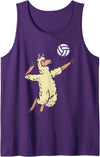 Volleyball Men Women Kids Gift Llama Volleyball Alpaca Spike Serve Player Spiker Women Men Tank Top - Purple