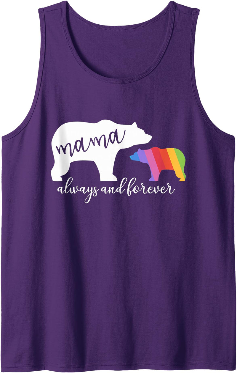 LGBT Gay Pride Shirts Mom Mama Bear for Moms Mama Bear Gay Pride Momma and Mom 2018 LGBTQ Tank Top - Purple