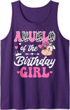 Birthday Girl Farm Cow Matching Party Abuelo of The Birthday Girl Farm Cow 1St Birthday Girl Tank Top - Purple