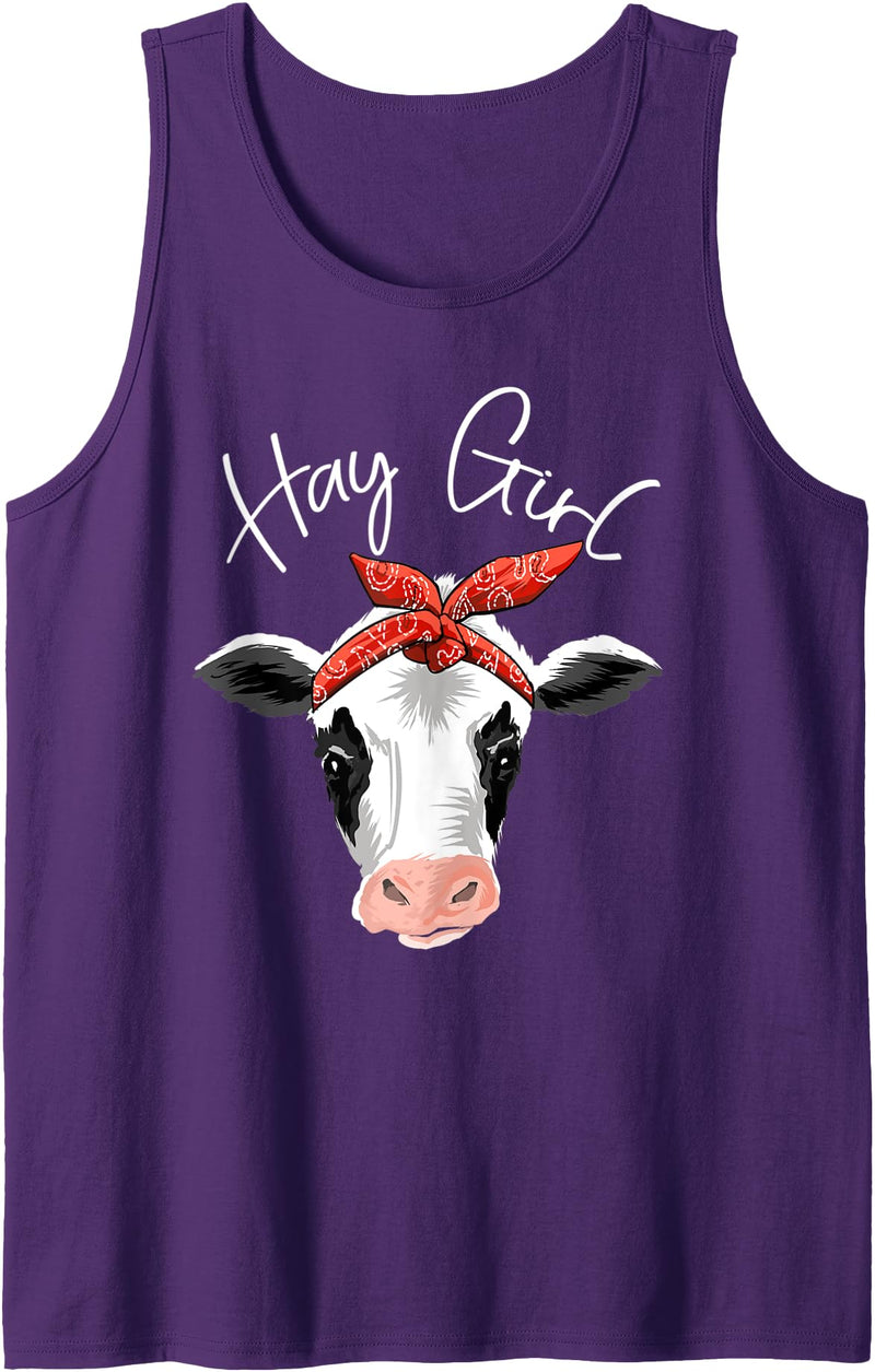 Awesome Domesticated Farming Animal Humor Outfit Hay Girl Farmer Funny Cattle Cow Farm Lovers Gift Women Kids Tank Top -