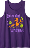 Halloween Pickleball Let's Dink Witches Tank Top - Purple