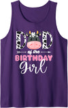 Cow Theme Birthday Girl Family Outfits Dad Of The Birthday Girl Cow Themed Cow Print Father Daddy Tank Top - Purple