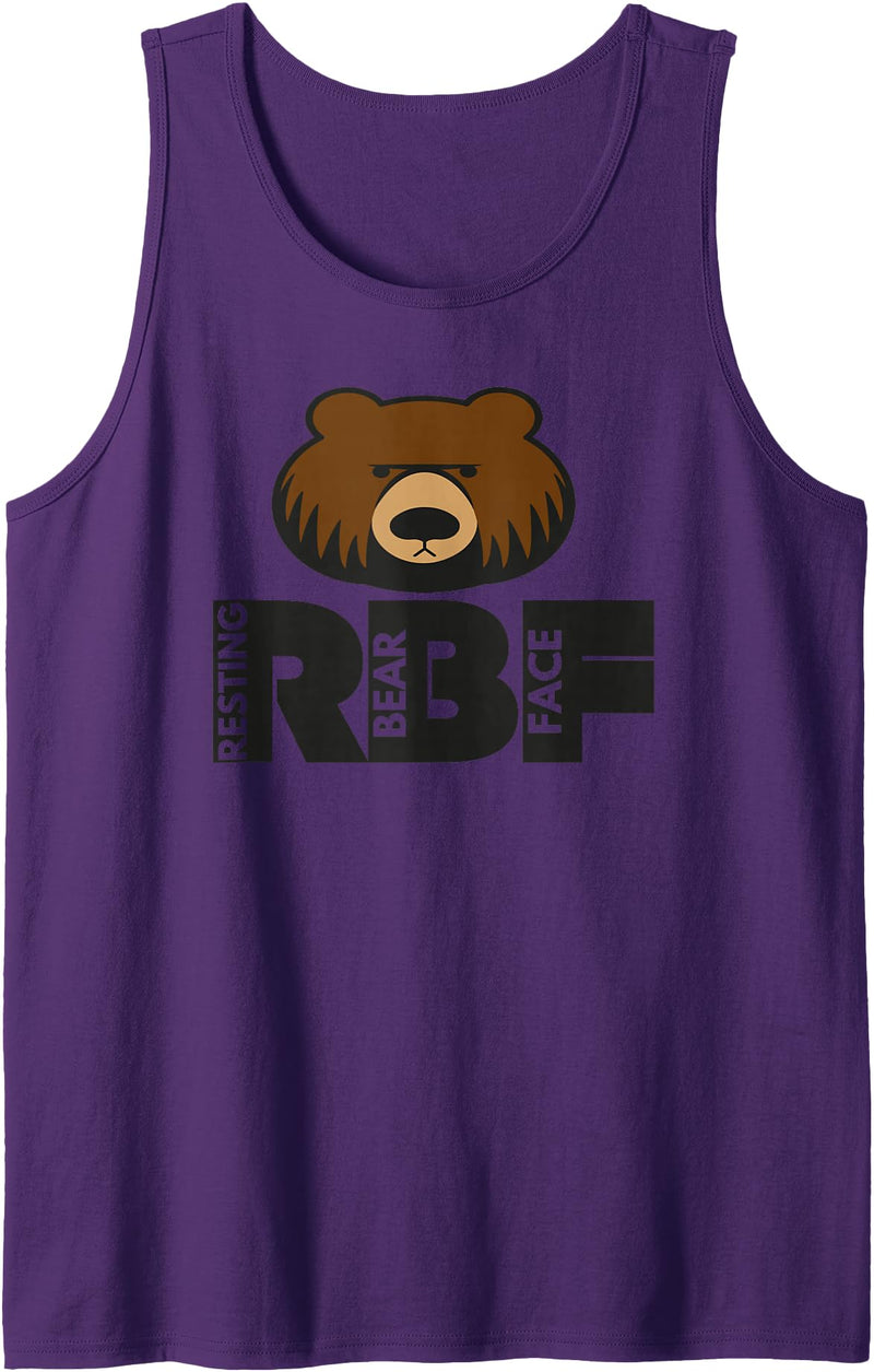 Bearsleeve Mens RBF Resting Bear Face Bear Pride Tank Top - Purple