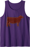 Heifer Cow Animal Stock Show Livestock Breeder Cute Aztec Show Heifer Mama Funny Stock Show Livestock Cow Tank Top - Purple