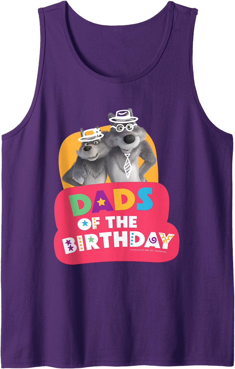 Masha and the Bear Friends. Dads of The Birthday Tank Top - Purple