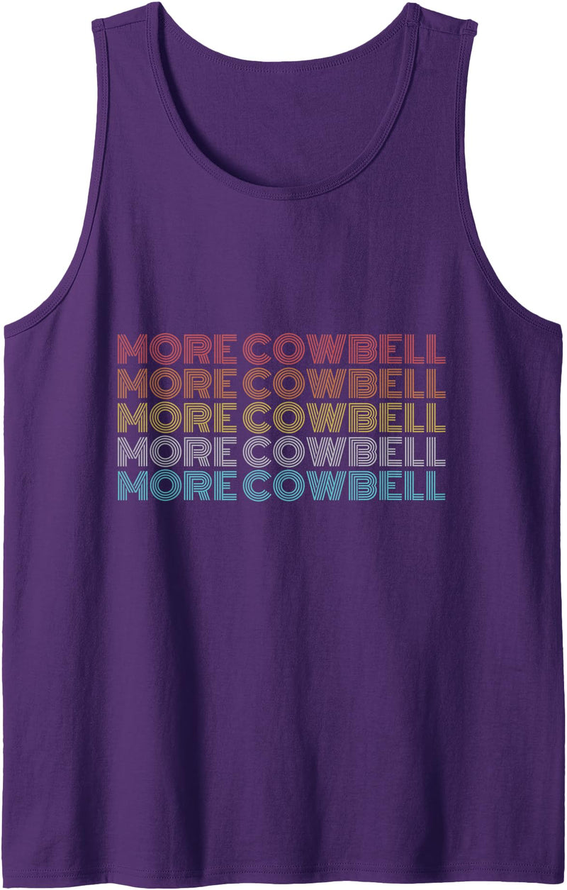 More Cowbell Shirt Vintage Retro Apparel Retro Vintage More Cowbell Tank Top - Purple