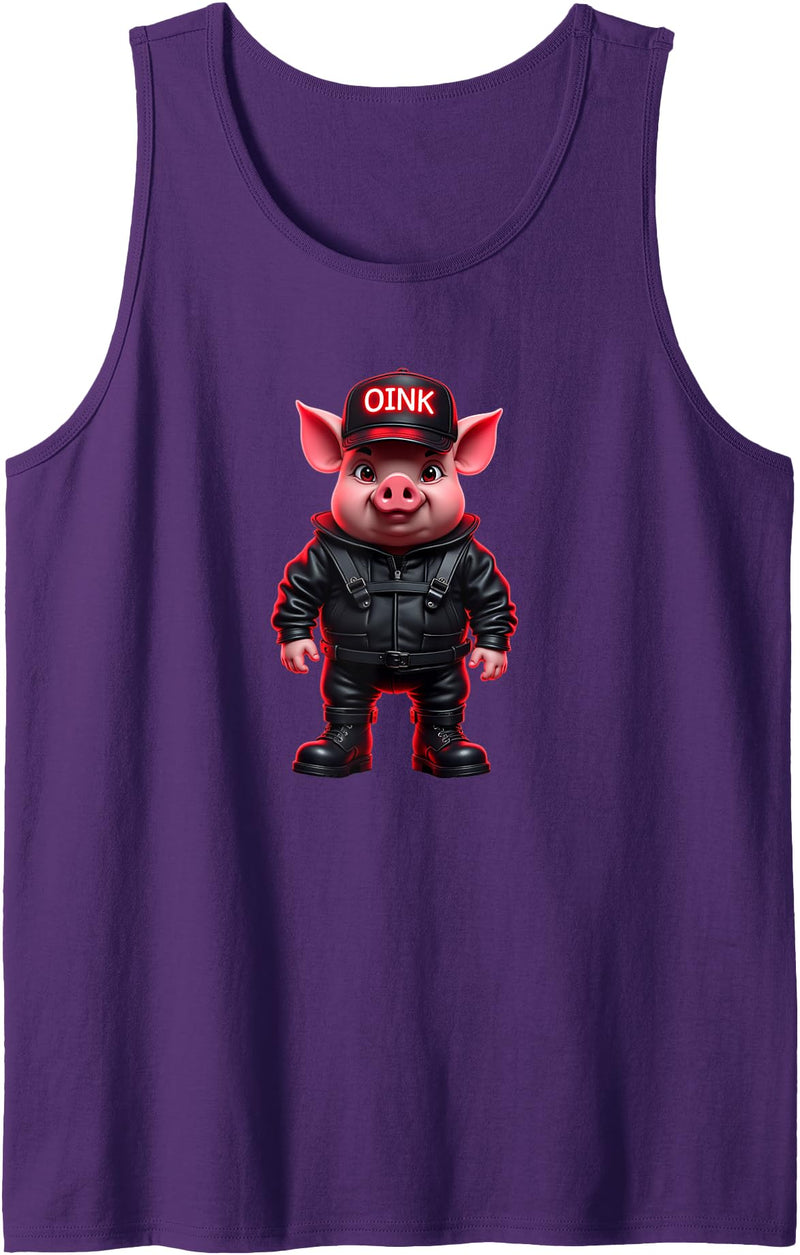 Jay Moe Design I Love Pigs! Fun, Funny, Bold, OINK, Sexy, Gay, Daddy Tank Top - Purple